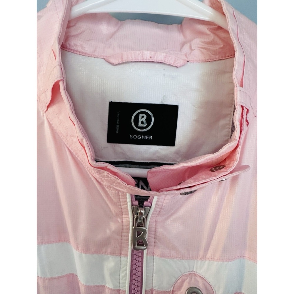 Bogner Womens Vest Pink White Striped Lightweight Sport Preppy Size 10 - Picture 4 of 16